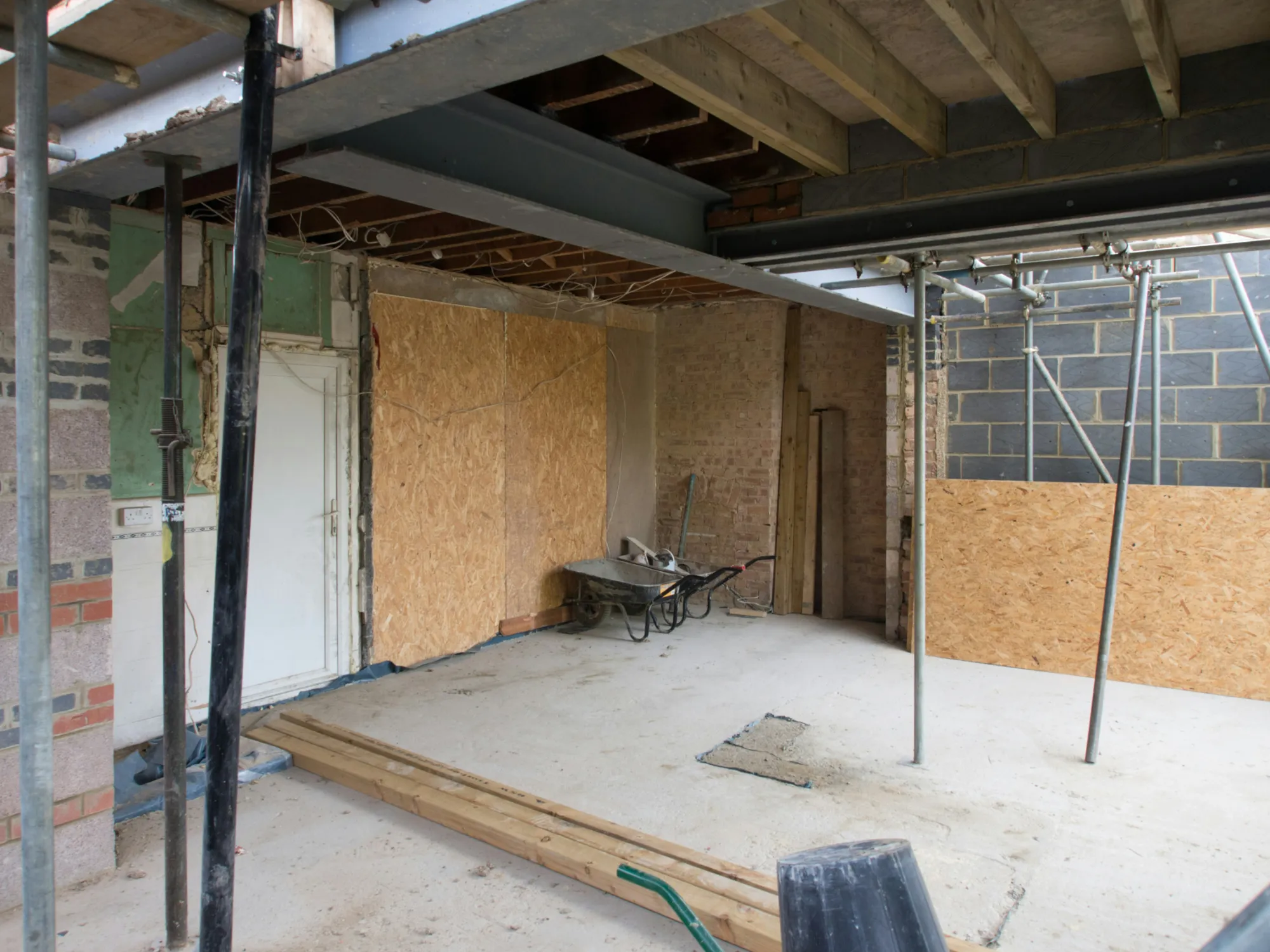 ongoing basement construction in Toronto